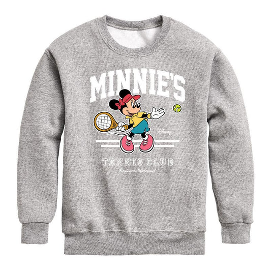 Boys' - Disney - Minnies Tennis Club Graphic Long Sleeve Fleece Sweatshirt