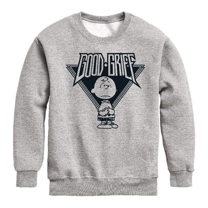 Boys' - Peanuts - Good Grief Rock Graphic Long Sleeve Fleece Sweatshirt