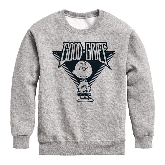 Boys' - Peanuts - Good Grief Rock Graphic Long Sleeve Fleece Sweatshirt