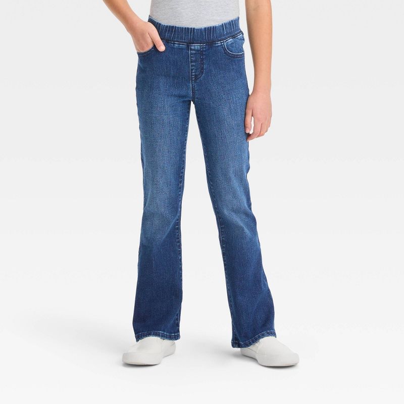 Girls' Mid-Rise Pull-On Flare Jeans - Cat & Jack™