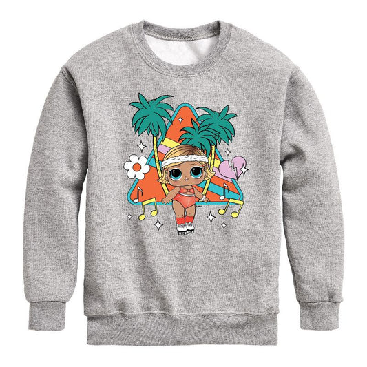 Boys' - LOL Surprise! - Boogie Babe Palm Trees Graphic Long Sleeve Fleece Sweatshirt