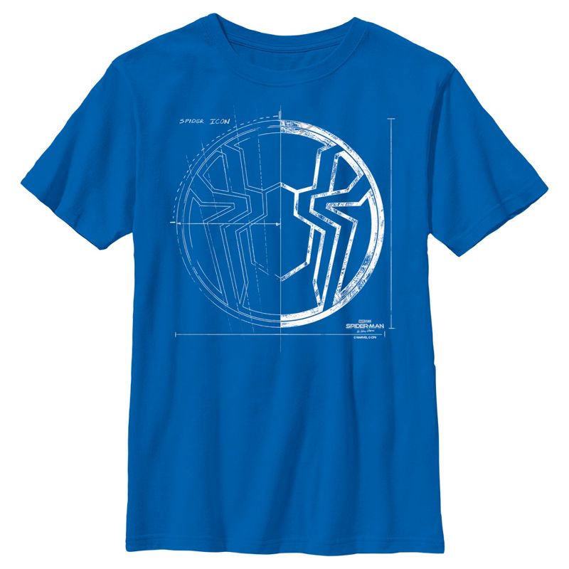 Boy's Marvel Spider-Man: No Way Home Spider Icon Blueprint T-Shirt