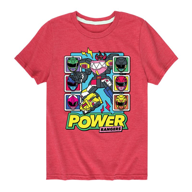 Boys' - Power Rangers - Zord Character Heads Short Sleeve Graphic T-Shirt
