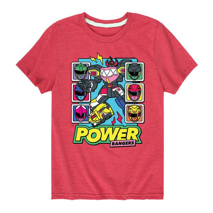 Boys' - Power Rangers - Zord Character Heads Short Sleeve Graphic T-Shirt