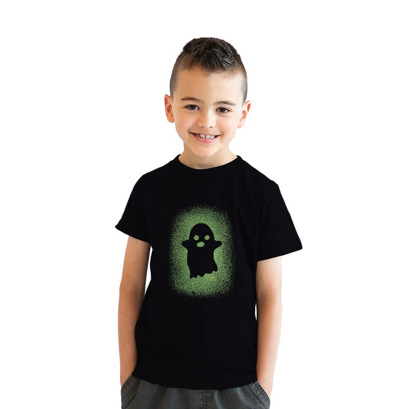 Youth Glowing Ghost Glow In The Dark T Shirt Cool Halloween Disguise Tee - Crazy Dog Youth T Shirt