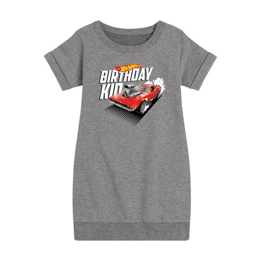 Girls' - Hot Wheels - Birthday Kid Graphic Short Sleeve Fleece Dress