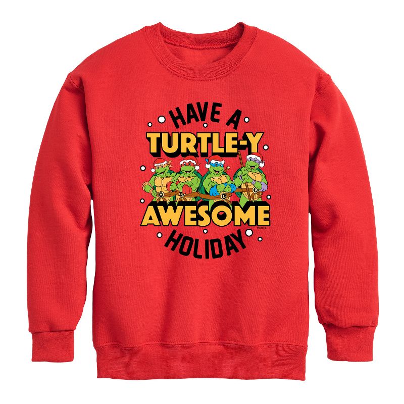 Boys' - Teenage Mutant Ninja Turtles - Turtley Awesome Group Graphic Long Sleeve Fleece Sweatshirt