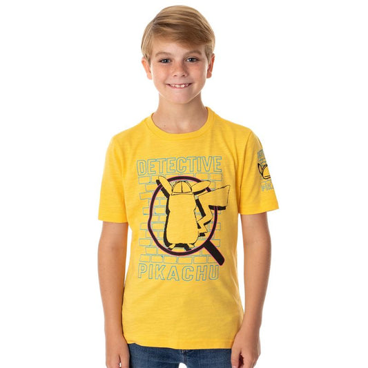 Seven Times Six Pokemon Detective Pikachu Big Boys Short Sleeve T-Shirt Yellow Kids Yellow