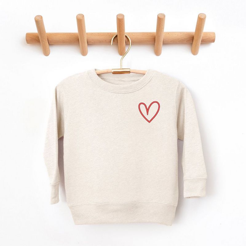 The Juniper Shop Embroidered Hand Drawn Heart Toddler Graphic Sweatshirt