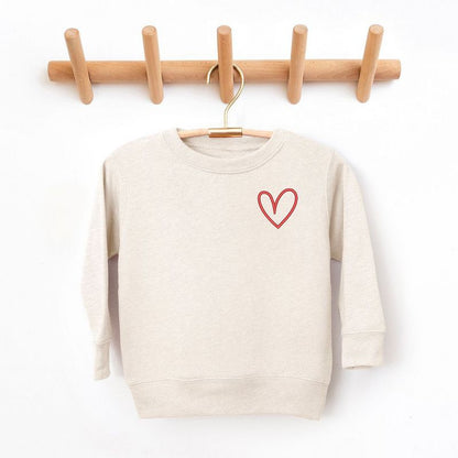 The Juniper Shop Embroidered Hand Drawn Heart Toddler Graphic Sweatshirt