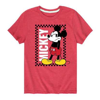 Boys' - Disney - Mickey Checker Frame Short Sleeve Graphic T-Shirt
