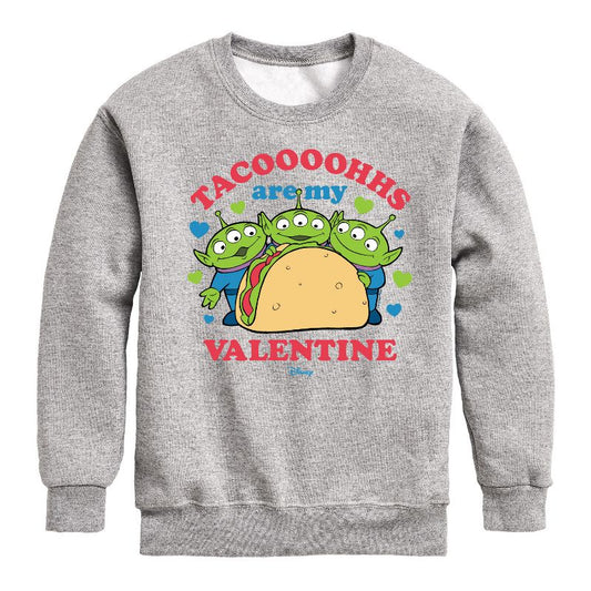 Boys' - Toy Story - Tacos Are My Valentine Graphic Long Sleeve Fleece Sweatshirt