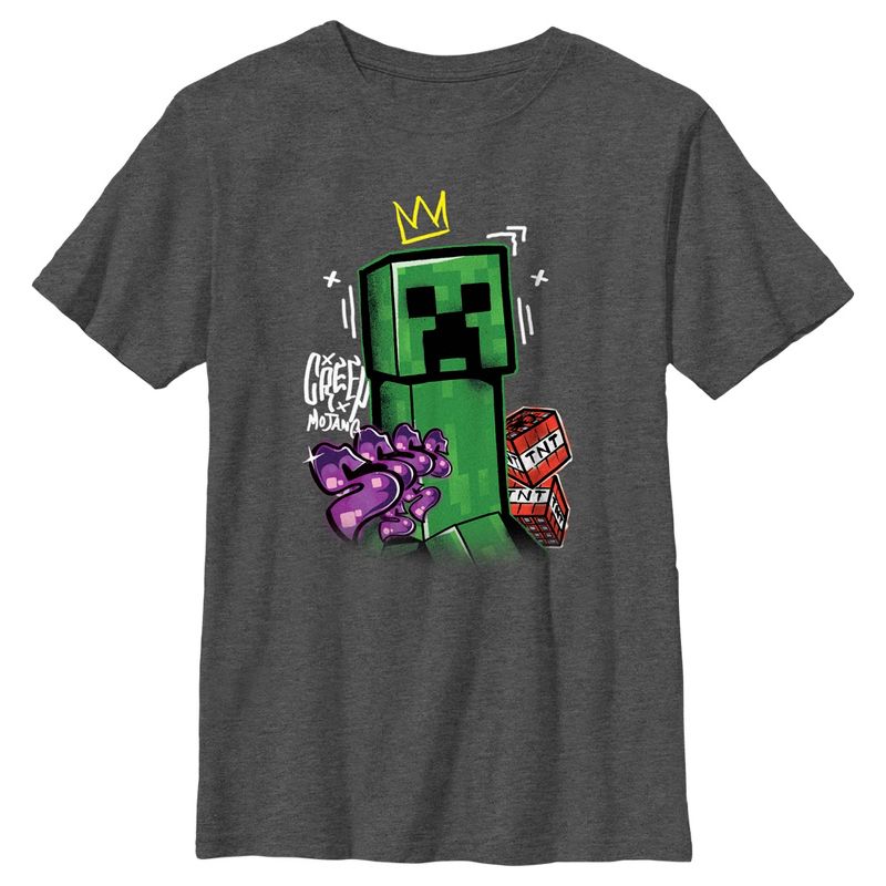 تي شيرت Minecraft Creeper King للأولاد