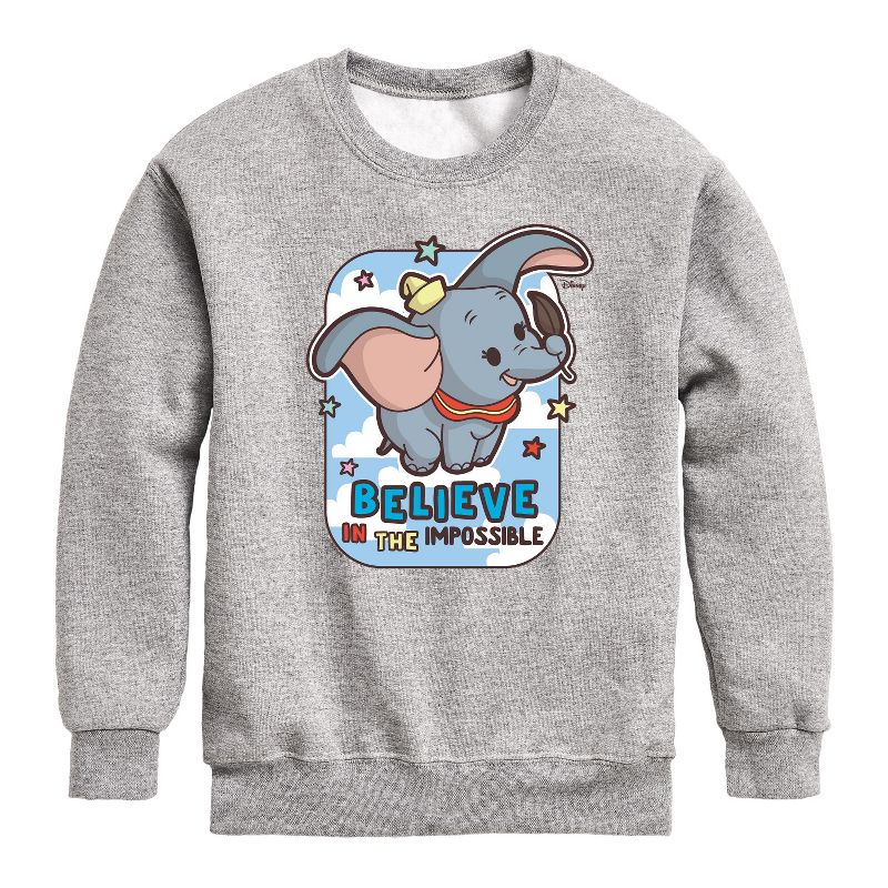 Boys' - Disney - Believe In The Impossible Graphic Long Sleeve Fleece Sweatshirt