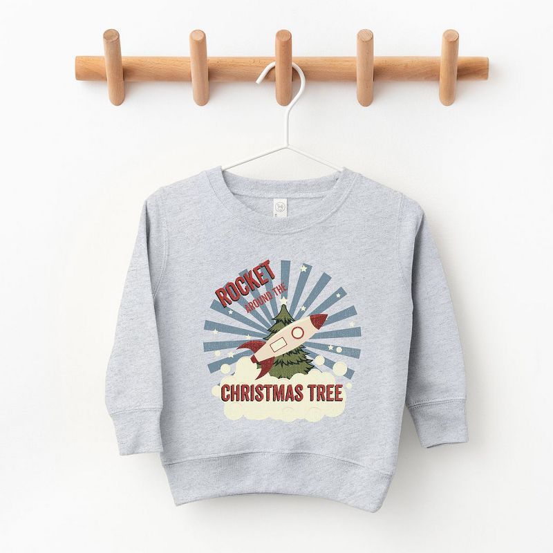 The Juniper Shop Rocket Around The Christmas Tree Youth Ultra-Soft Graphic Sweatshirt