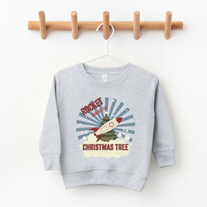 The Juniper Shop Rocket Around The Christmas Tree Youth Ultra-Soft Graphic Sweatshirt