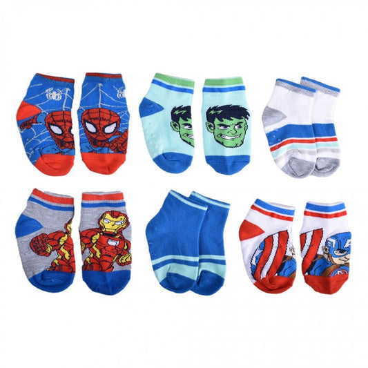 جوارب متنوعة للأطفال من Marvel Superhero Adventures، عبوة من 6 قطع