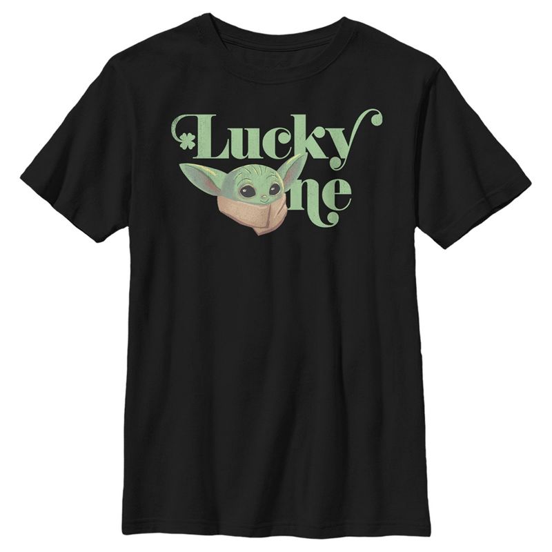 Boy's Star Wars: The Mandalorian St. Patrick's Day Grogu Lucky One T-Shirt