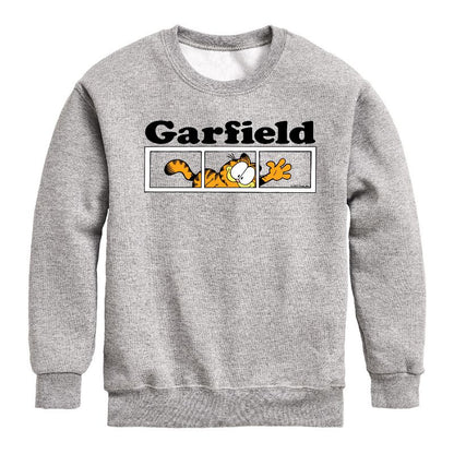 Boys' - Garfield - Garfield Panel Logo Graphic Long Sleeve Fleece Sweatshirt