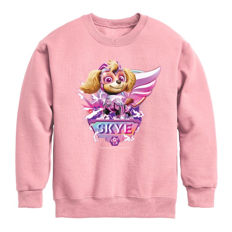 Boys' - Paw Patrol - Skye Lightning Graphic Long Sleeve Fleece Sweatshirt