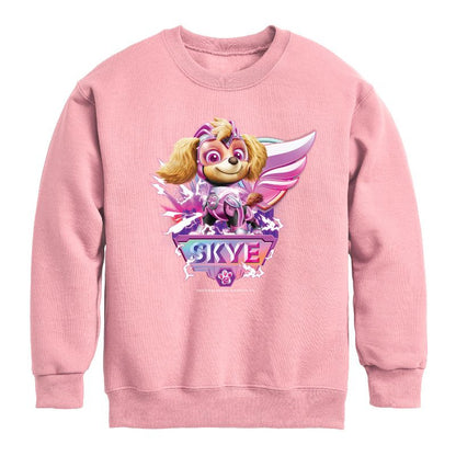 Boys' - Paw Patrol - Skye Lightning Graphic Long Sleeve Fleece Sweatshirt