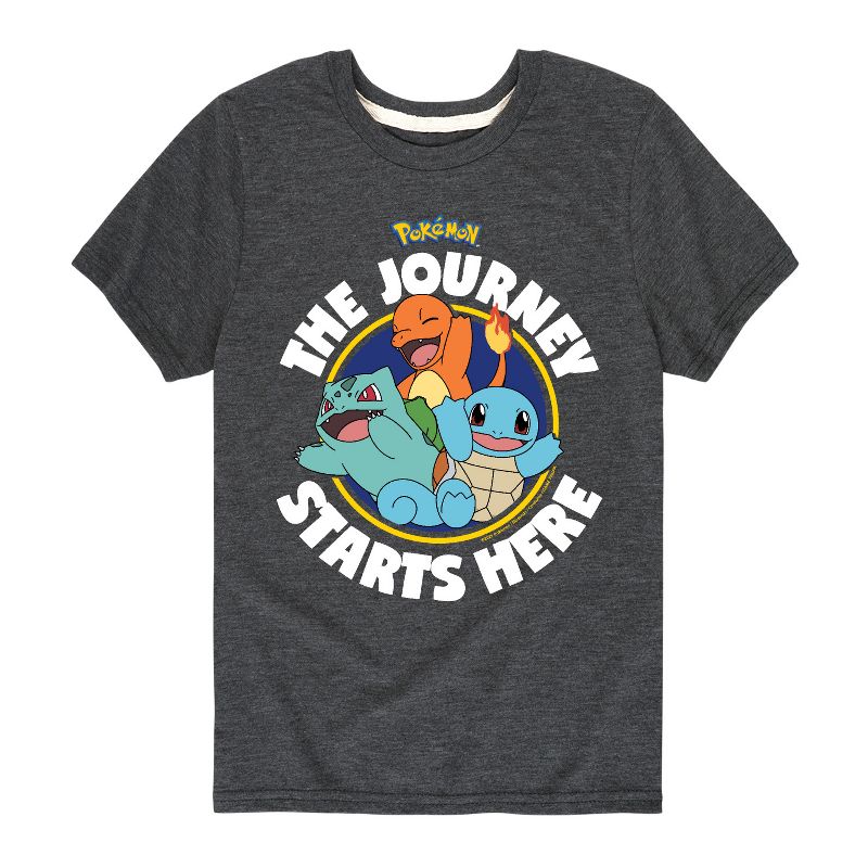 تي شيرت جرافيكي بأكمام قصيرة للأولاد - بوكيمون - رحلة تبدأ من هنا