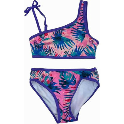 GO COCO Little Girls’ 2-Piece One Shoulder Bikini Swimsuit Sets