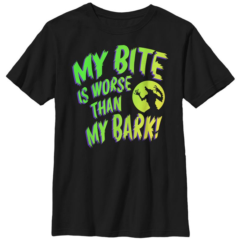 Boy's Lost Gods Halloween Werewolf Bite Worse Than Bark T-Shirt