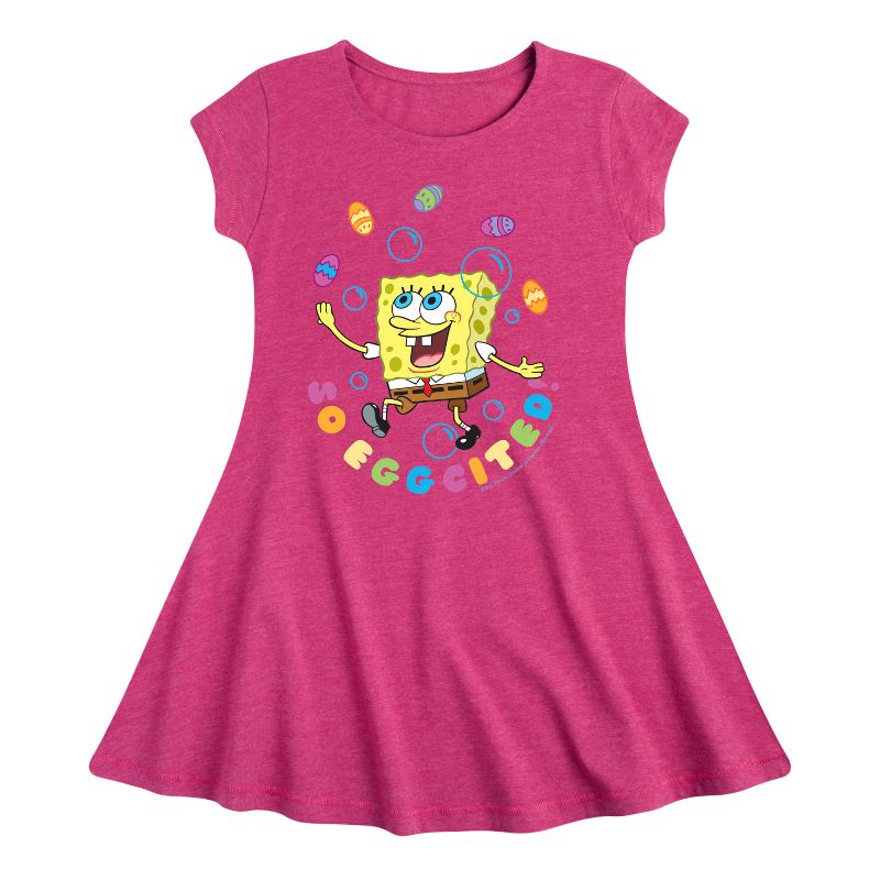 فستان بناتي - سبونج بوب سكوير بانتس - فستان بأكمام قصيرة بتصميم أنيق وجذاب