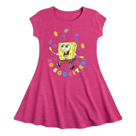 فستان بناتي - سبونج بوب سكوير بانتس - فستان بأكمام قصيرة بتصميم أنيق وجذاب