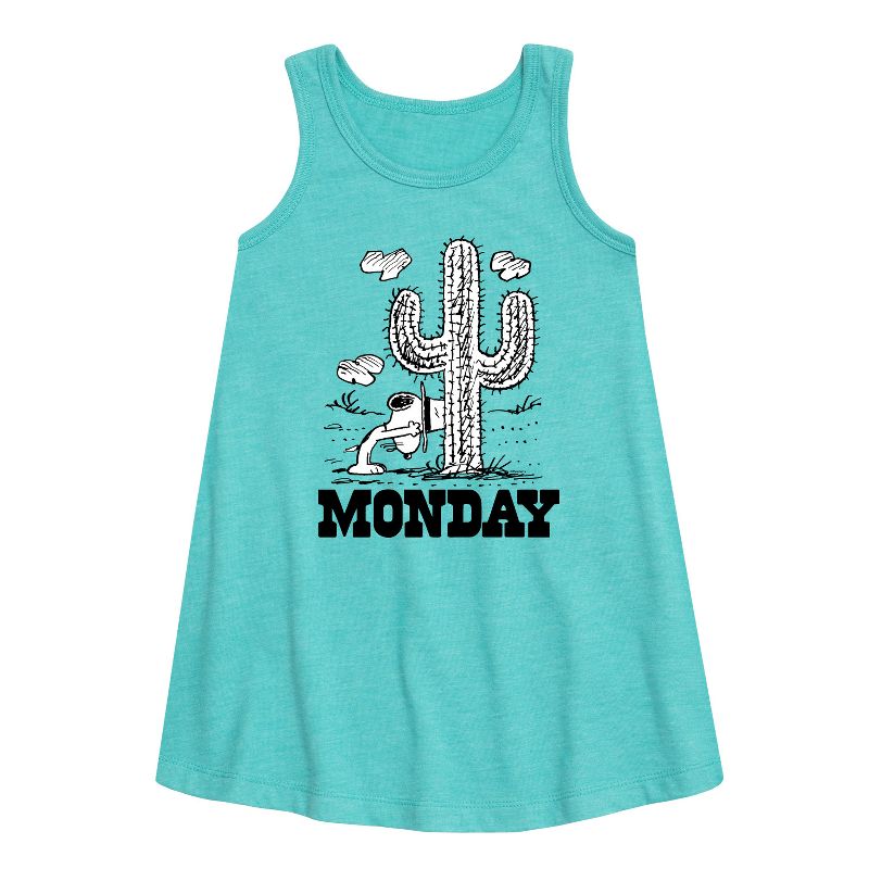 Girls' - Peanuts - Spike Cactus Monday Graphic Sleeveless Aline Dress