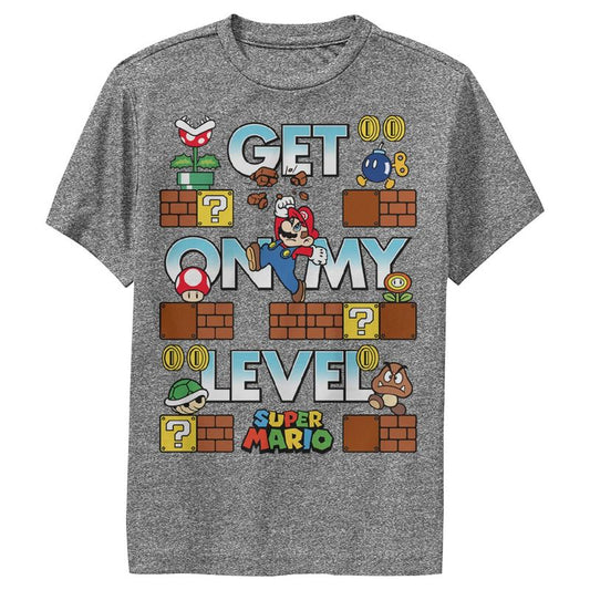 تي شيرت "Get on my Level Performance" للأولاد من نينتندو سوبر ماريو