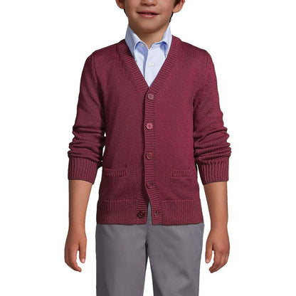 Lands' End School Uniform Kids Cotton Modal Button Front Cardigan Sweater