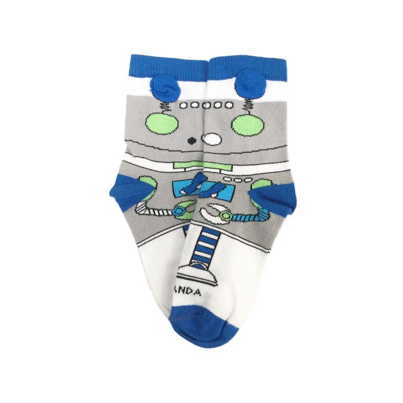 Robbie the Calculating Robot Socks Kids Socks (Ages 0-7) from the Sock Panda