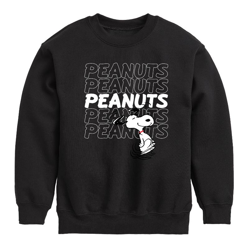 Boys' - Peanuts - Snoopy Repeat Graphic Long Sleeve Fleece Sweatshirt
