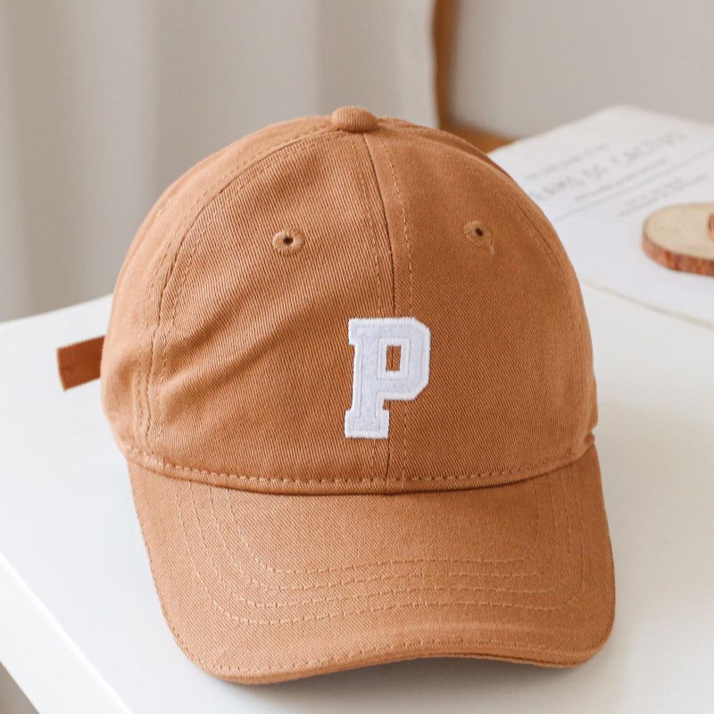 MyKids-Usa Baby Solid Color Embroidered Design Fashion Sunshade Baseball Hats
