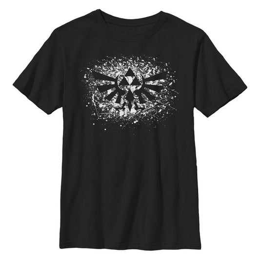 تي شيرت نينتندو ليجند أوف زيلدا ترايفورس مطبوع عليه بقع الطلاء للأولاد