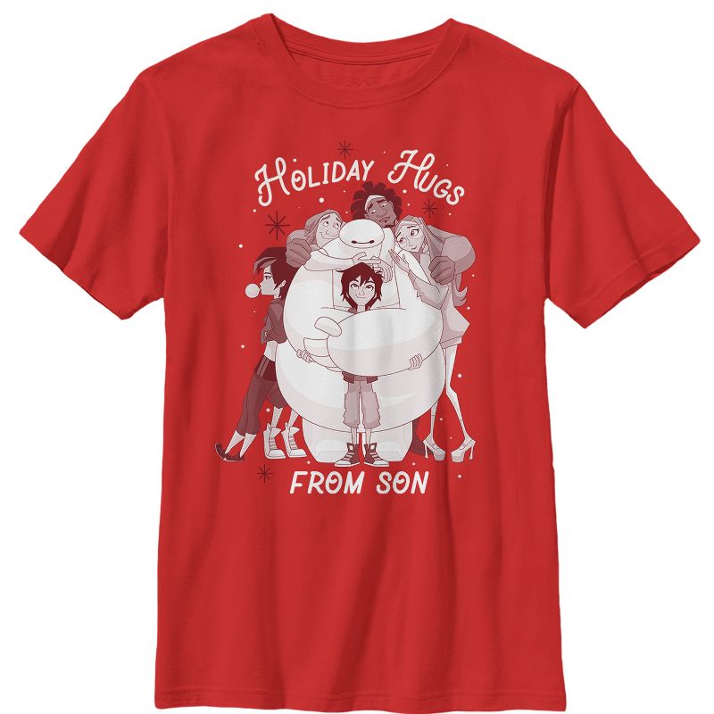 Boy's Big Hero 6 Holiday Hugs From Son T-Shirt