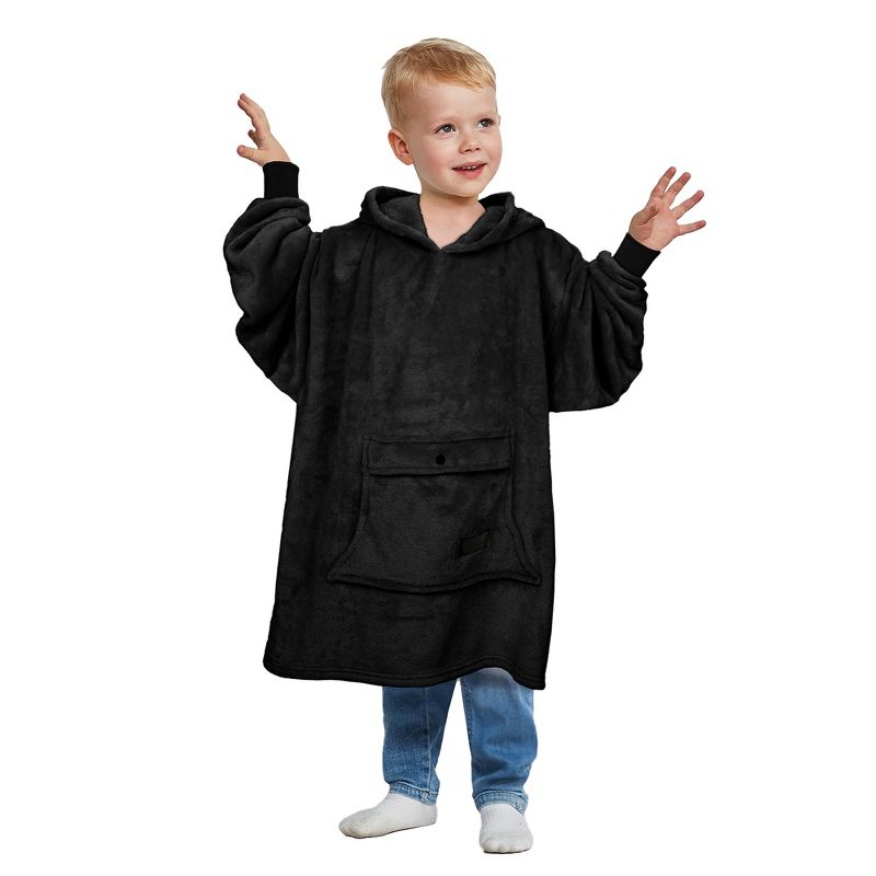 Catalonia Wearable Blanket Hoodie for Kids, Fleece Snuggy Sweatshirt Pullover, 4-12 Years Kids, Gift for Boys Girls, Gift Ideas