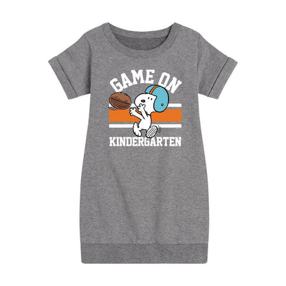 Girls' - Peanuts - Game On Kindergarten Graphic Short Sleeve Fleece Dress