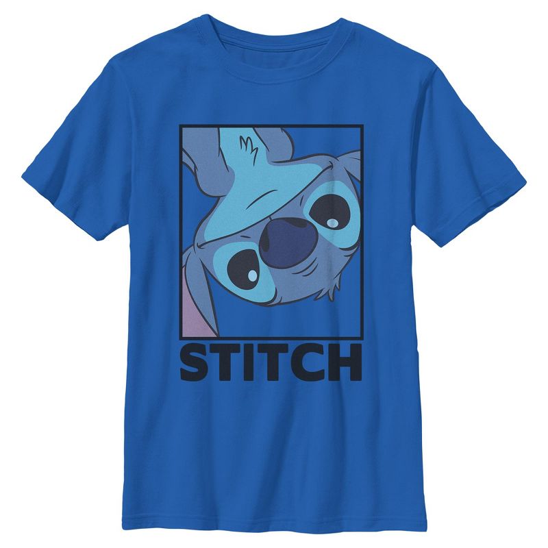 Boy's Lilo & Stitch Peekaboo Stitch Portrait T-Shirt