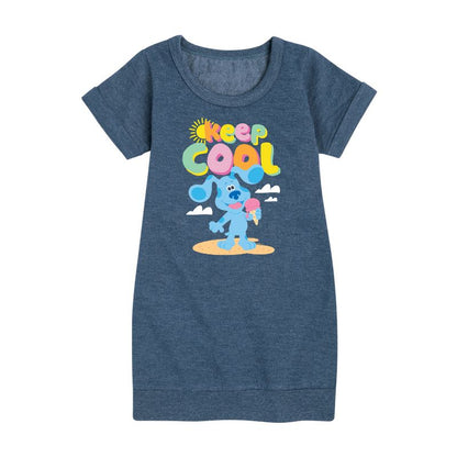 Girls' - Blue's Clues & You! - Keep Cool Graphic Short Sleeve Fleece Dress