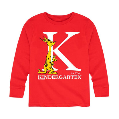 تي شيرت جرافيكي بأكمام طويلة للأولاد - دكتور سوس - K Is For Kindergarten