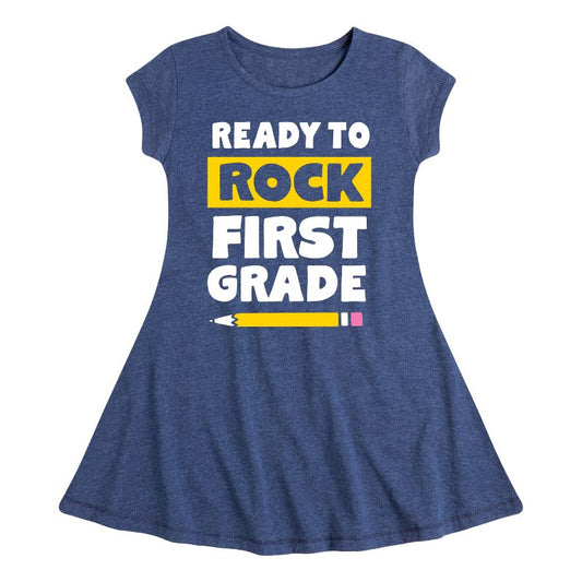 Girls' - Instant Message - Ready To Rock First Grade Fit & Flair Cap Sleeve Dress