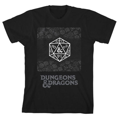 تي شيرت أسود للأولاد من Dungeons &amp; Dragons D20 Dice