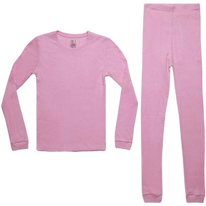Just Love Girls Solid Pajama Sets - Snug Fitting Ribbed PJ Tops & Bottoms for Girls