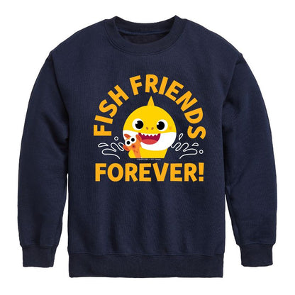 Boys' - Baby Shark - Fish Friends Forever Graphic Long Sleeve Fleece Sweatshirt