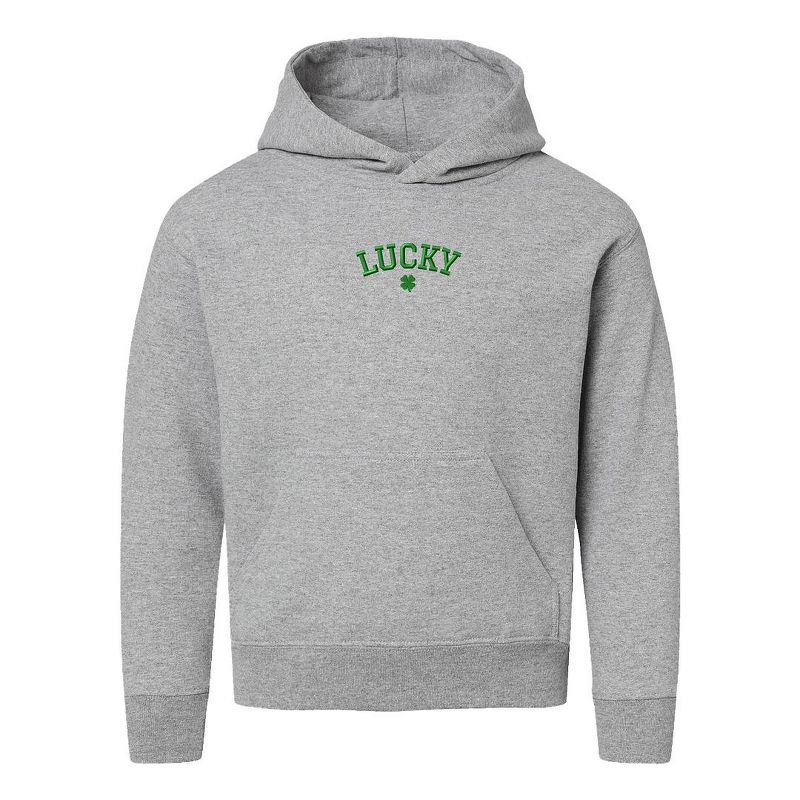 The Juniper Shop Embroidered Lucky Clover Youth Graphic Hoodie