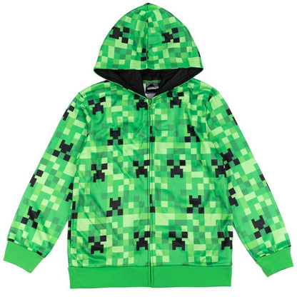 Minecraft Fleece Zip Up Hoodie Little Kid to Big Kid