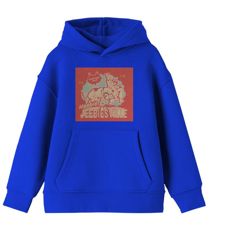 Velma Scooby Doo Cartoon Character Jeebies Ville Youth Boys Royal Blue Hoodie